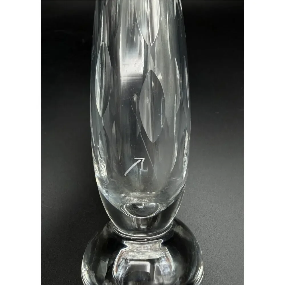 Waterford Crystal Arden Enis Pattern Tear Drop Bud Vase 7” Made in Ireland